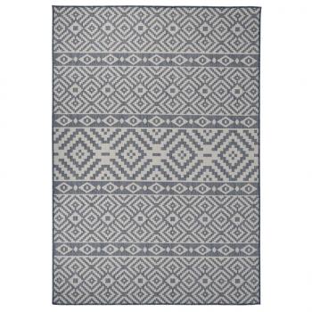 ARDEBO.de - Outdoor-Teppich Flachgewebe 160x230 cm Blau Gestreift