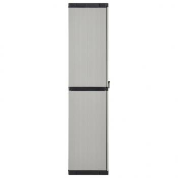 Garten-Lagerschrank mit 3 Böden Grau & Schwarz 68x40x168 cm