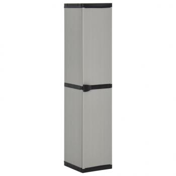 ARDEBO.de - Garten-Lagerschrank mit 3 Böden Grau & Schwarz 34x40x168 cm