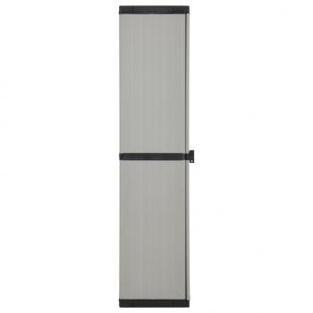 Garten-Lagerschrank mit 3 Böden Grau & Schwarz 34x40x168 cm