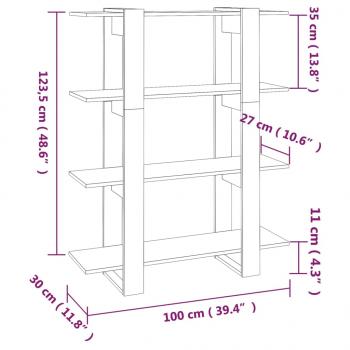 Bücherregal/Raumteiler Betongrau 100x30x123,5 cm