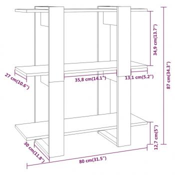 Bücherregal/Raumteiler Weiß 80x30x87 cm