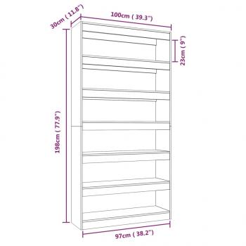 Bücherregal/Raumteiler Sonoma-Eiche 100x30x198 cm Holzwerkstoff