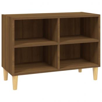 TV-Schrank mit Massivholz-Beinen Braun Eiche-Optik 69,5x30x50cm