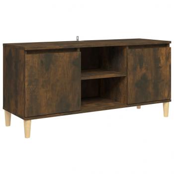 TV-Schrank mit Massivholz-Beinen Räuchereiche 103,5x35x50 cm