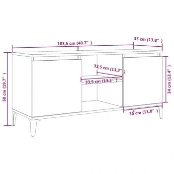 TV-Schrank mit Metallbeinen Räuchereiche 103,5x35x50 cm