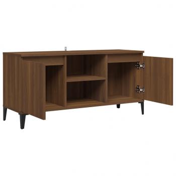 TV-Schrank mit Metallbeinen Braun Eichen-Optik 103,5x35x50 cm