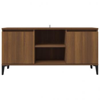 TV-Schrank mit Metallbeinen Braun Eichen-Optik 103,5x35x50 cm