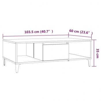 Couchtisch Räuchereiche 103,5x60x35 cm Holzwerkstoff