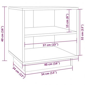 Nachttisch Grau 40x34x40 cm Massivholz Kiefer