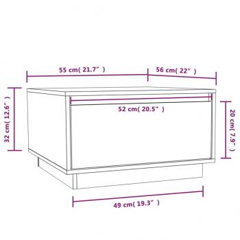 Couchtisch 55x56x32 cm Massivholz Kiefer