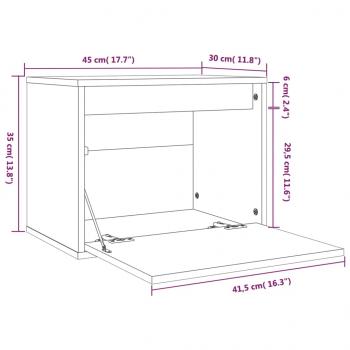 Wandschrank Weiß 45x30x35 cm Massivholz Kiefer