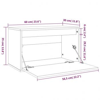 Wandschrank 60x30x35 cm Massivholz Kiefer