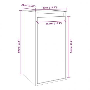 Wandschrank Weiß 30x30x60 cm Massivholz Kiefer