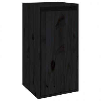 Wandschrank Schwarz 30x30x60 cm Massivholz Kiefer