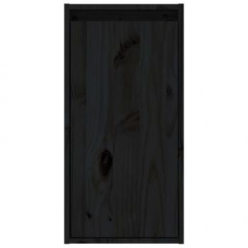 Wandschrank Schwarz 30x30x60 cm Massivholz Kiefer