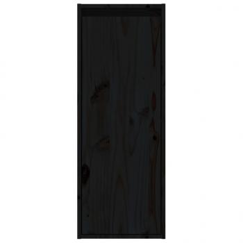 Wandschrank Schwarz 30x30x80 cm Massivholz Kiefer