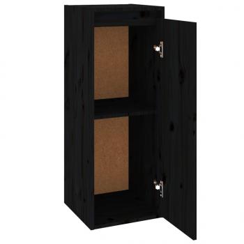 Wandschrank Schwarz 30x30x80 cm Massivholz Kiefer