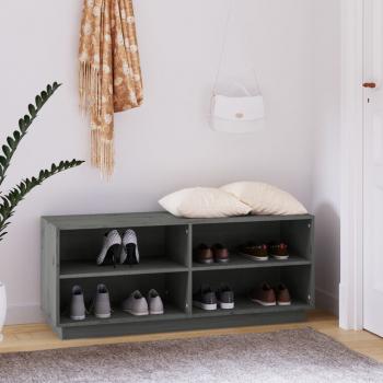 ARDEBO.de - Schuhregal Grau 110x34x45 cm Massivholz Kiefer