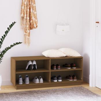 ARDEBO.de - Schuhregal Honigbraun 110x34x45 cm Massivholz Kiefer