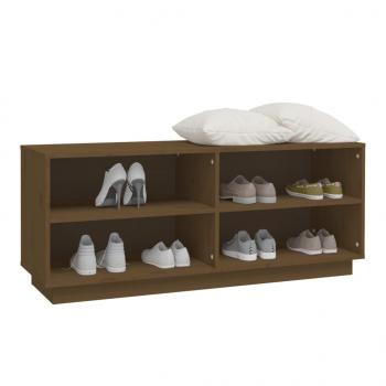 Schuhregal Honigbraun 110x34x45 cm Massivholz Kiefer