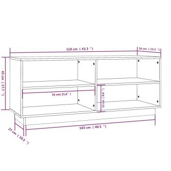 Schuhregal Schwarz 110x34x45 cm Massivholz Kiefer