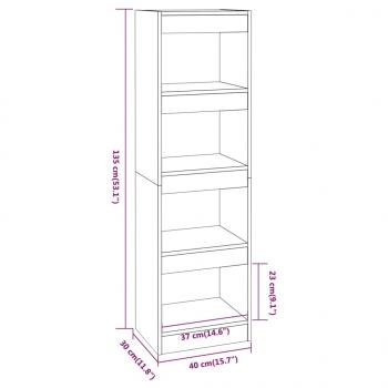 Bücherregal/Raumteiler Grau Sonoma 40x30x135 cm