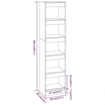 Bücherregal/Raumteiler Braun Eichen-Optik 40x30x166 cm