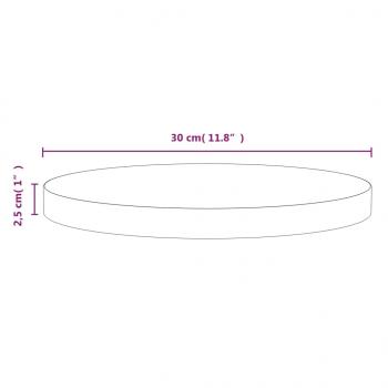 Tischplatte Weiß Ø30x2,5 cm Massivholz Kiefer