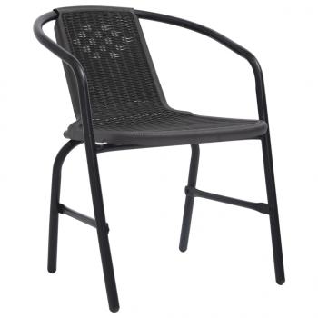 Gartenstühle 6 Stk. Rattan-Optik Kunststoff und Stahl 110 kg