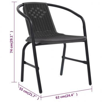 Gartenstühle 8 Stk. Rattan-Optik Kunststoff und Stahl 110 kg