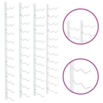 Wand-Weinregal für 24 Flaschen 2 Stk. Weiß Eisen