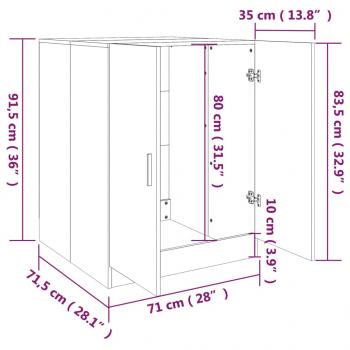 Waschmaschinenschrank Räuchereiche 71x71,5x91,5 cm