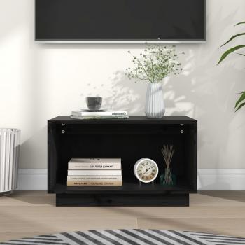 ARDEBO.de - TV-Schrank Schwarz 60x35x35 cm Massivholz Kiefer