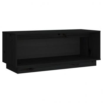 TV-Schrank Schwarz 90x35x35 cm Massivholz Kiefer