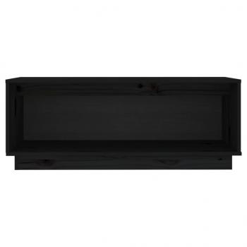 TV-Schrank Schwarz 90x35x35 cm Massivholz Kiefer