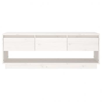 TV-Schrank Weiß 110,5x34x40 cm Massivholz Kiefer