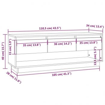 TV-Schrank Honigbraun 110,5x34x40 cm Massivholz Kiefer