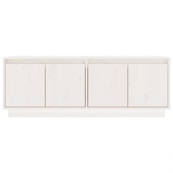 TV-Schrank Weiß 110x34x40 cm Massivholz Kiefer