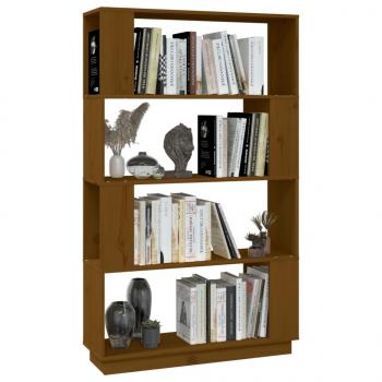 Bücherregal/Raumteiler Honigbraun 80x25x132 cm Massivholz