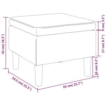 Hocker mit Holzbeinen Hellgrün Samt