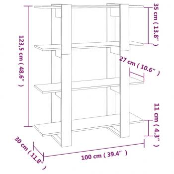 Bücherregal/Raumteiler Schwarz 100x30x123,5 cm