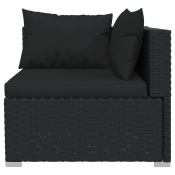 8-tlg. Garten-Lounge-Set mit Kissen Poly Rattan Schwarz