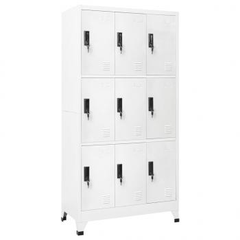 ARDEBO.de - Schließfachschrank Weiß 90x45x180 cm Stahl