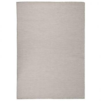 ARDEBO.de - Outdoor-Teppich Flachgewebe 140x200 cm Taupe