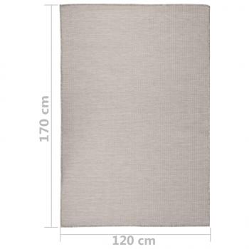 Outdoor-Teppich Flachgewebe 120x170 cm Taupe