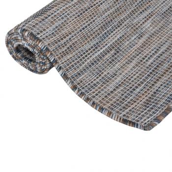 Outdoor-Teppich Flachgewebe 140x200 cm Braun und Blau