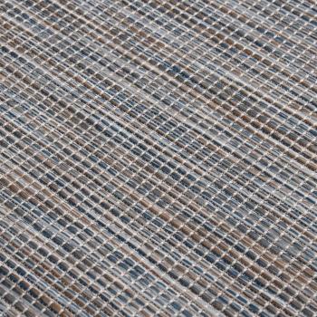 Outdoor-Teppich Flachgewebe 140x200 cm Braun und Blau