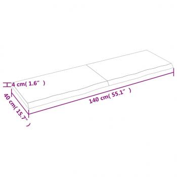 Wandregal Dunkelbraun 140x40x(2-4)cm Massivholz Eiche Behandelt