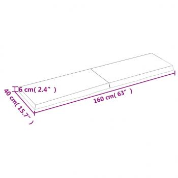 Wandregal Dunkelbraun 160x40x(2-6)cm Massivholz Eiche Behandelt